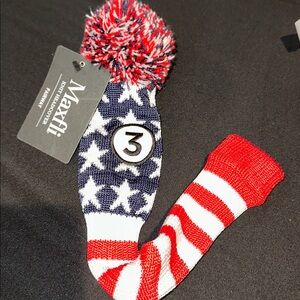 Maxfli 3 Fairway New Knit‎ Head Cover MX496 Red White Blue American Flag